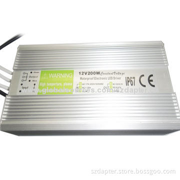 LED Driver, 12/24V, 200W, IP67, CE- and RoHS-marked